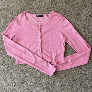 Women's Pink Button Down Cardigan